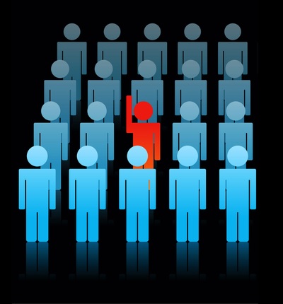 One person reaches out
