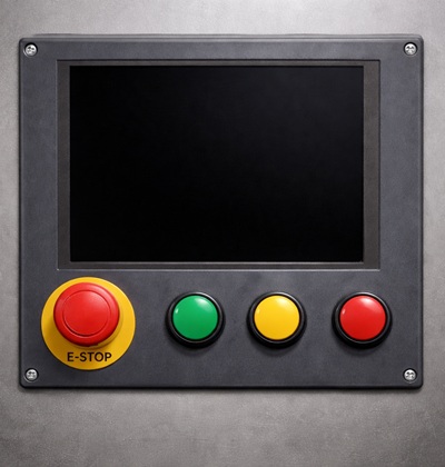 Panel and three buttons