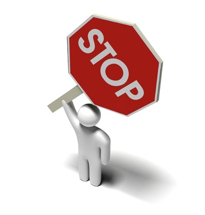 Man with a stop sign